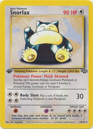 PSA Graded - Snorlax (27) [Jungle (First Edition) (1999)]