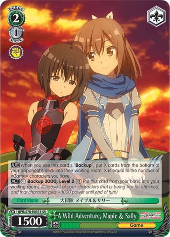A Wild Adventure, Maple & Sally (SR) - BOFURI: I Don't Want to Get Hurt, so I'll Max Out My Defense (BFR/S78)