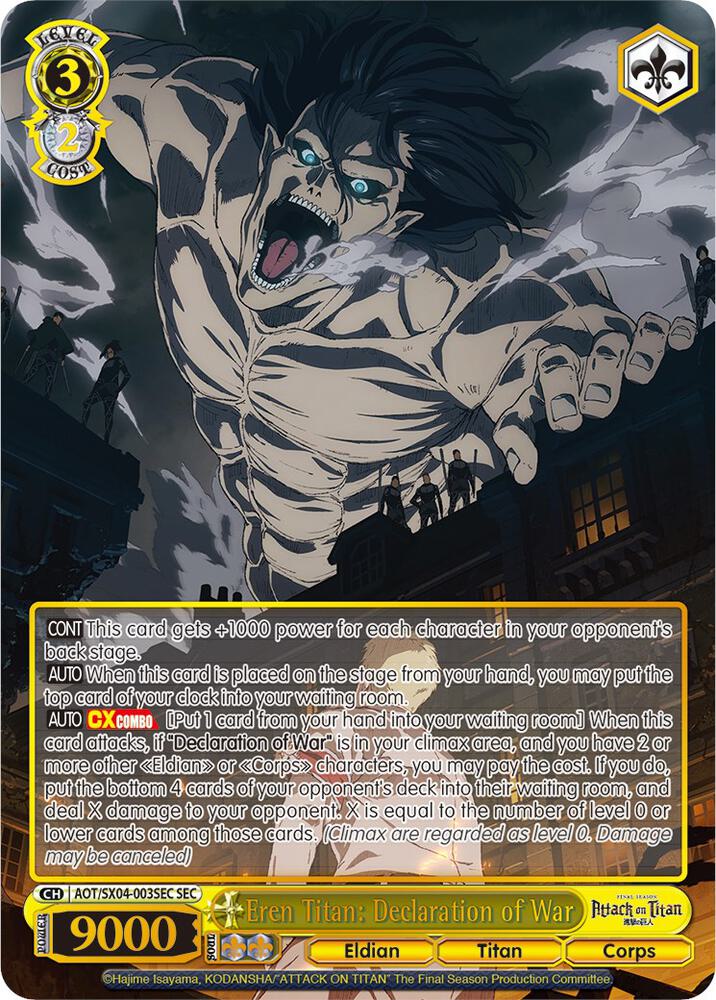 Eren Titan: Declaration of War (SEC) - Attack On Titan: Final Season (AOT3)