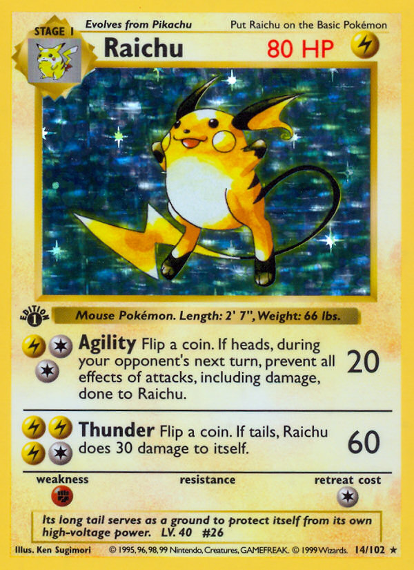 PSA Graded - Raichu (14/102) (Shadowless) [Base Set 1st Edition]