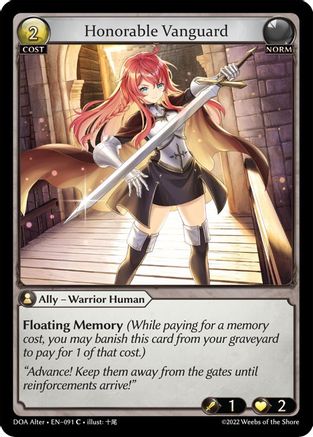 Grand Archive Single: Honorable Vanguard [Dawn of Ashes] (DOA Alter)