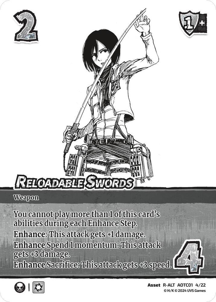 Reloadable Swords (Alternate Art) [Challenger Series: Attack on Titan: Battle for Humanity]