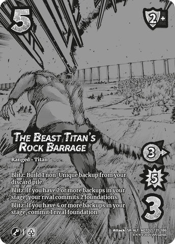 The Beast Titan's Rock Barrage (Alternate Art) [Attack On Titan - Origins of Power]