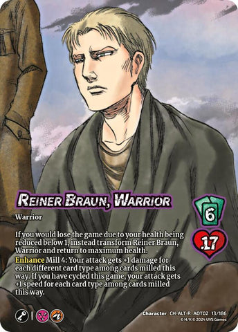 Reiner Braun, Warrior // Reiner, Armored Titan Advancing (Alternate Art) [Attack On Titan - Origins of Power]