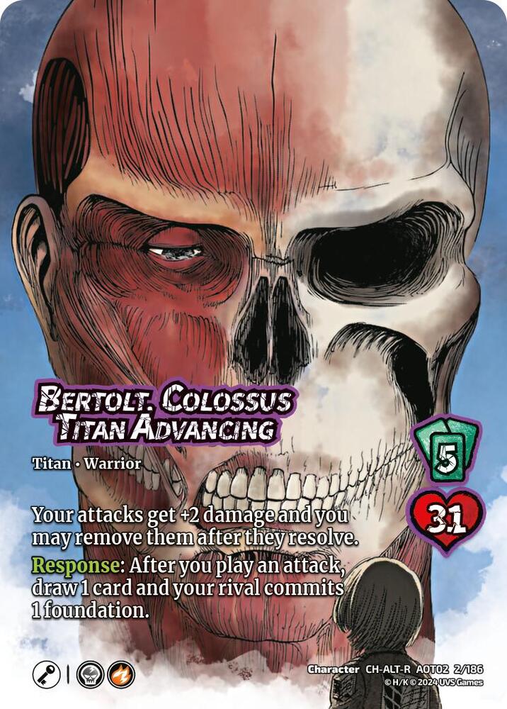 Bertolt Hoover, Living Weapon // Bertolt, Colossus Titan Advancing (Alternate Art) [Attack on Titan - Origins of Power]
