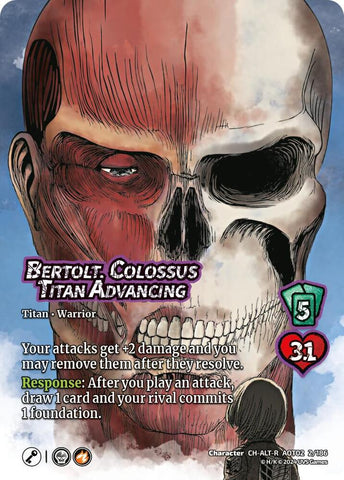 Bertolt Hoover, Living Weapon // Bertolt, Colossus Titan Advancing (Alternate Art) [Attack on Titan - Origins of Power]