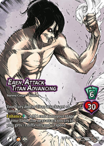 Eren Yeager, Humanity's Hope // Eren, Attack Titan Advancing (Alternate Art) [Attack On Titan - Origins of Power]