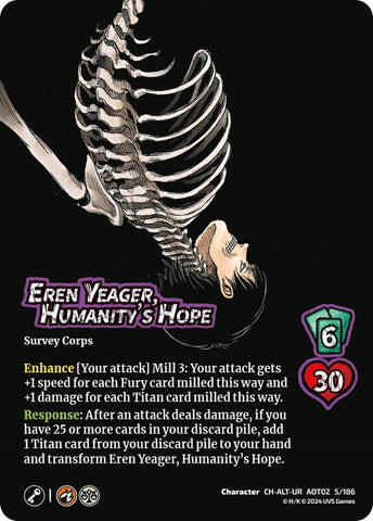 Eren Yeager, Humanity's Hope // Eren, Attack Titan Advancing (Alternate Art) [Attack On Titan - Origins of Power]
