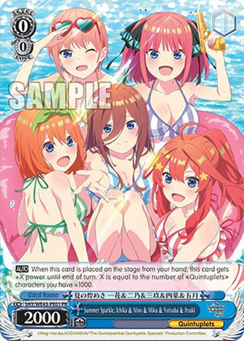 Summer Sparkle, Ichika & Nino & Miku & Yotsuba & Itsuki (PR) - The Quintessential Quintuplets Specials Premium Booster (5HY)