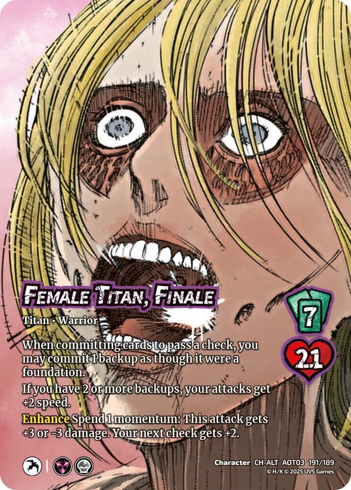 Annie Leonhart, Awakened // Female Titan, Finale (Alternate Art) [Attack on Titan: Apocalypse]
