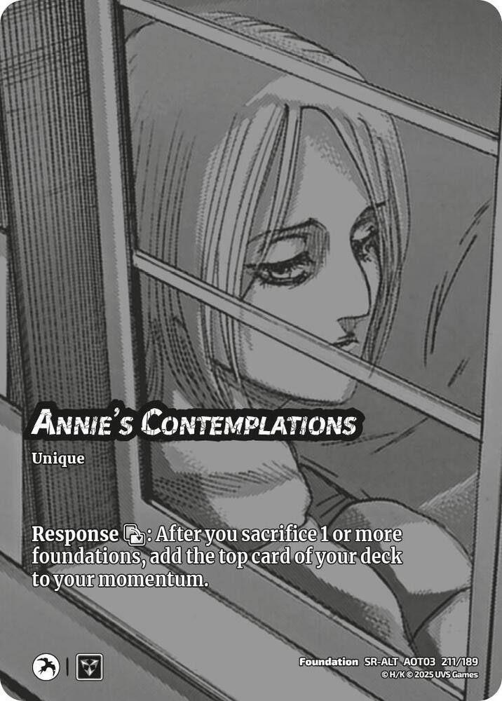Female Titan's Roundhouse Kick // Annie's Contemplations (Alternate Art) [Attack on Titan: Apocalypse]