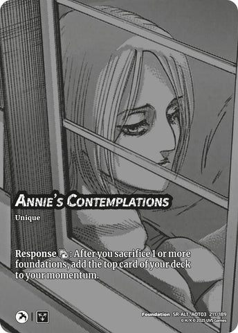 Female Titan's Roundhouse Kick // Annie's Contemplations (Alternate Art) [Attack on Titan: Apocalypse]
