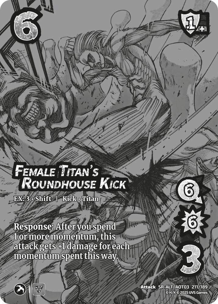 Female Titan's Roundhouse Kick // Annie's Contemplations (Alternate Art) [Attack on Titan: Apocalypse]