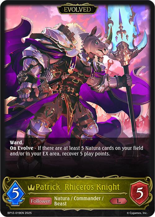 Patrick, Rhiceros Knight (Evolved) (BP12-019EN) [Worldreaver's Descent]