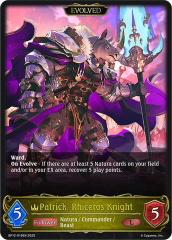 Patrick, Rhiceros Knight (Evolved) (BP12-019EN) [Worldreaver's Descent]