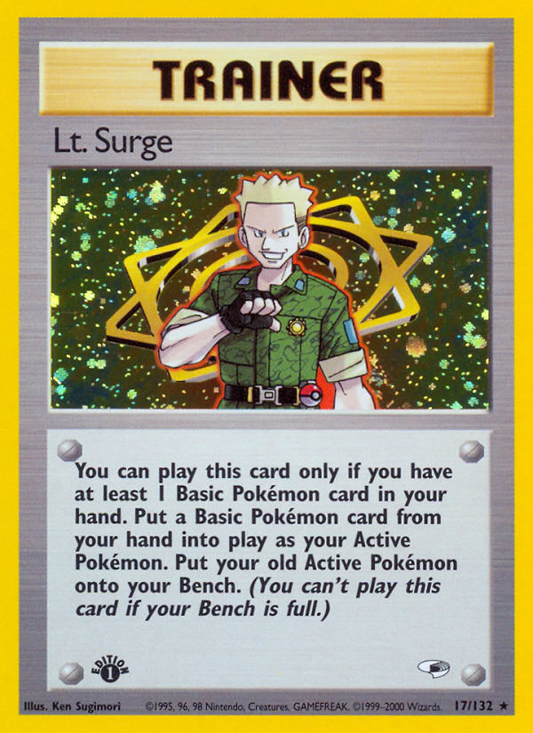 PSA Graded - Lt. Surge (17/132) [Gym Heroes 1st Edition]