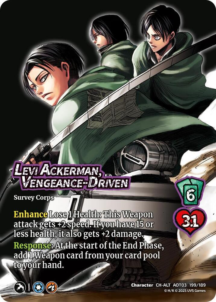 Levi Ackerman, Vengeance-Driven (Alternate Art) [Attack on Titan: Apocalypse]