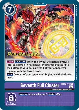 Digimon Single: Seventh Full Cluster - Across Time Pre-Release Cards (BT12_PR)