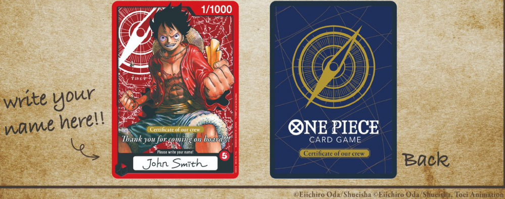 One Piece TCG: Certificate of the Crew Card [Oversized]
