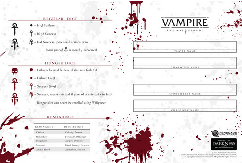 Vampire The Masquerade RPG: Character Journal