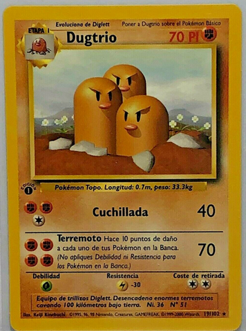 Dugtrio (19/102) [Spanish Pokemon Card, Base Set]