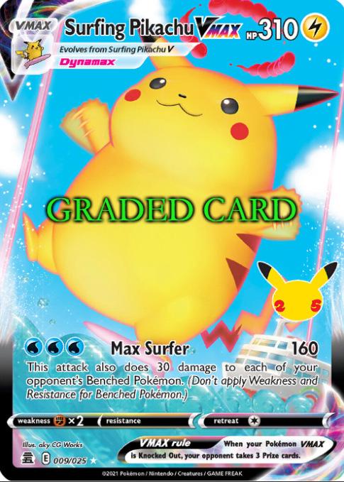 PSA Graded - Surfing Pikachu VMAX (009/025) [Celebrations: 25th Anniversary]