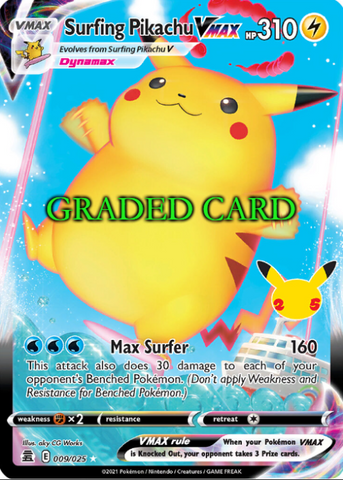 PSA Graded - Surfing Pikachu VMAX (009/025) [Celebrations: 25th Anniversary]