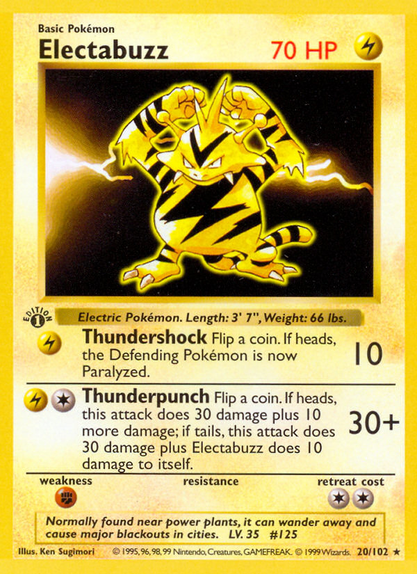 CGC Graded - Electabuzz (20/102) (Shadowless) [Base Set 1st Edition]