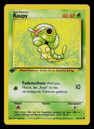 "Raupy" Caterpie (45/102) [German Pokemon Card]