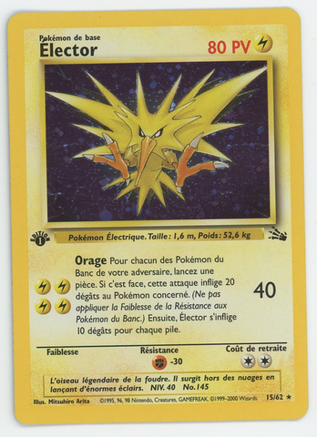 FRENCH Elector/ Zapdos (15/62) [Fossil 1st Edition]