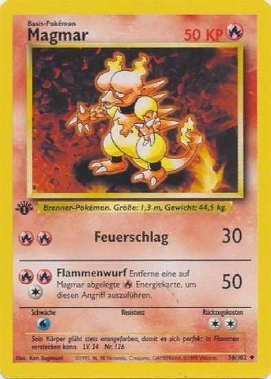 Magmar (36/102) 1st Edition [German Pokemon Card]