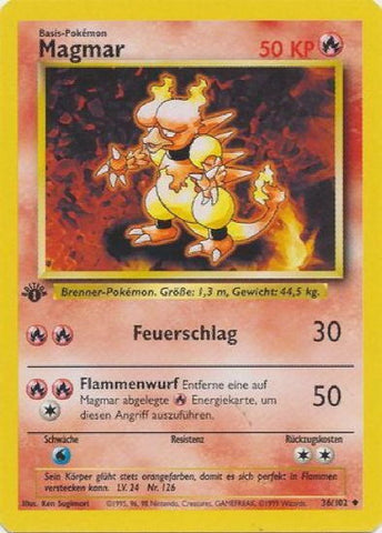 Magmar (36/102) 1st Edition [German Pokemon Card]