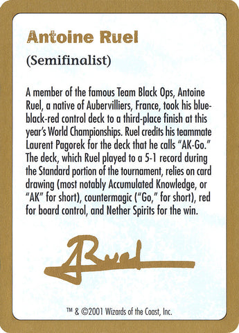 Antoine Ruel Bio [World Championship Decks 2001]