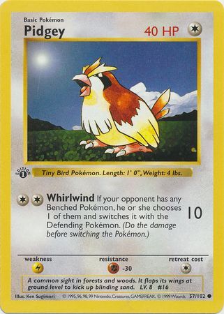 Pidgey (57) [Base Set (First Edition) (Shadowless)]