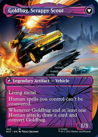 Goldbug, Humanity's Ally // Goldbug, Scrappy Scout (Shattered Glass) [Universes Beyond: Transformers]
