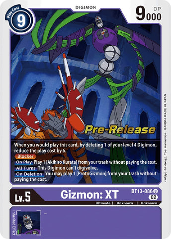 Gizmon: XT [BT13-086] [Versus Royal Knights Booster Pre-Release Cards]