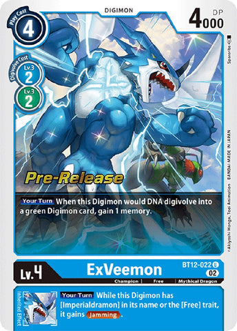 ExVeemon [BT12-022] [Across Time Pre-Release Cards]