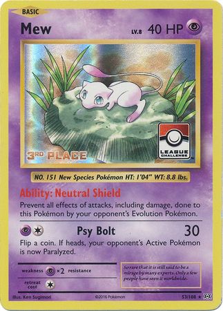 Mew (53/108) (League Promo 3rd Place) [XY: Evolutions]