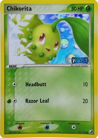 Chikorita (51/115) (Stamped) [EX: Unseen Forces]